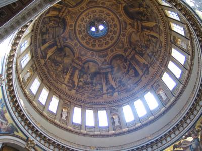 Half way up, looking up at the Dome of St Pauls